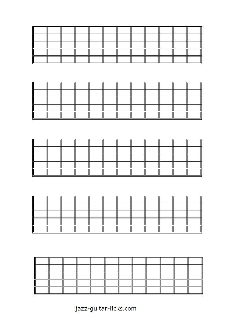 blank guitar neck diagrams