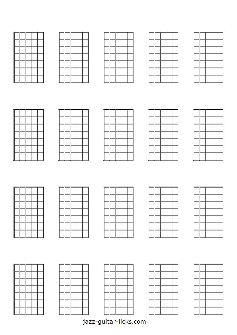Printable Blank Guitar Neck Diagrams Chord & Scale Charts