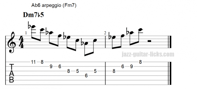 Half diminished arpeggio lick 03