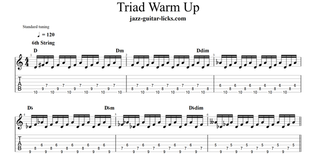 Triad Warm Up Exercise For Guitar - Free PDF & Youtube Short