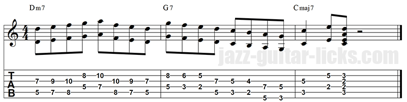 II V I octave lick guitar lesson 2